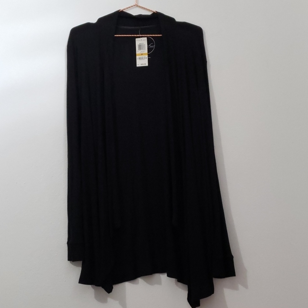 Draped Open-Front Cardigan
